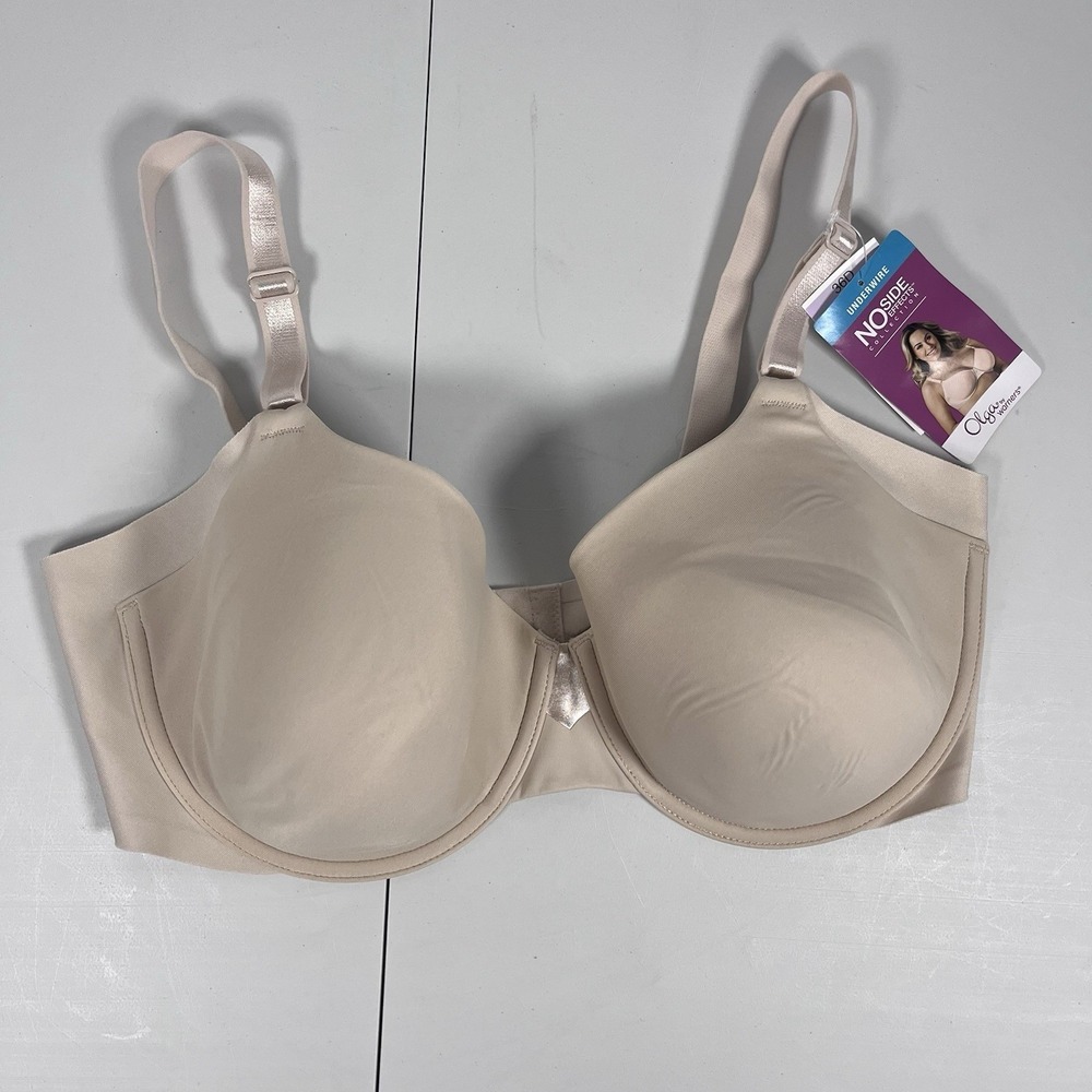 Olga GB0561A Pink No Side‎ 36D Effects Contour Underwire Bra Solid Coverage NWT